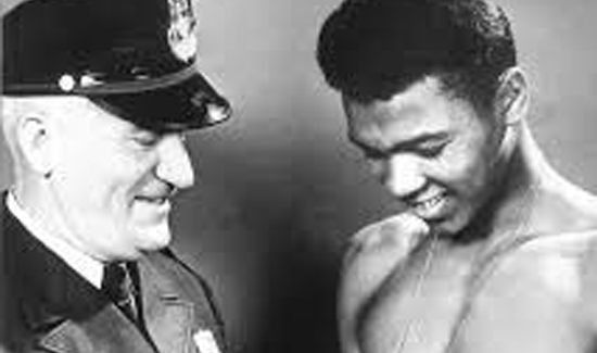 Muhammad Ali's and Officer Joe Martin who took the young Cassius Clay under his wing after his bicycle was stolen when he was 12-years-old. 