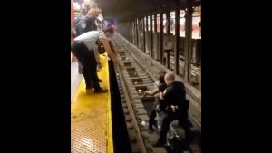 Brave NYPD officers rescue man who fell on subway tracks moments before incoming train