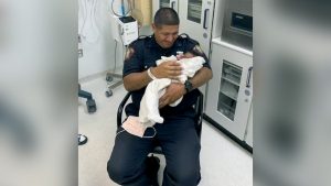 Jersey City police officer catches baby thrown off balcony